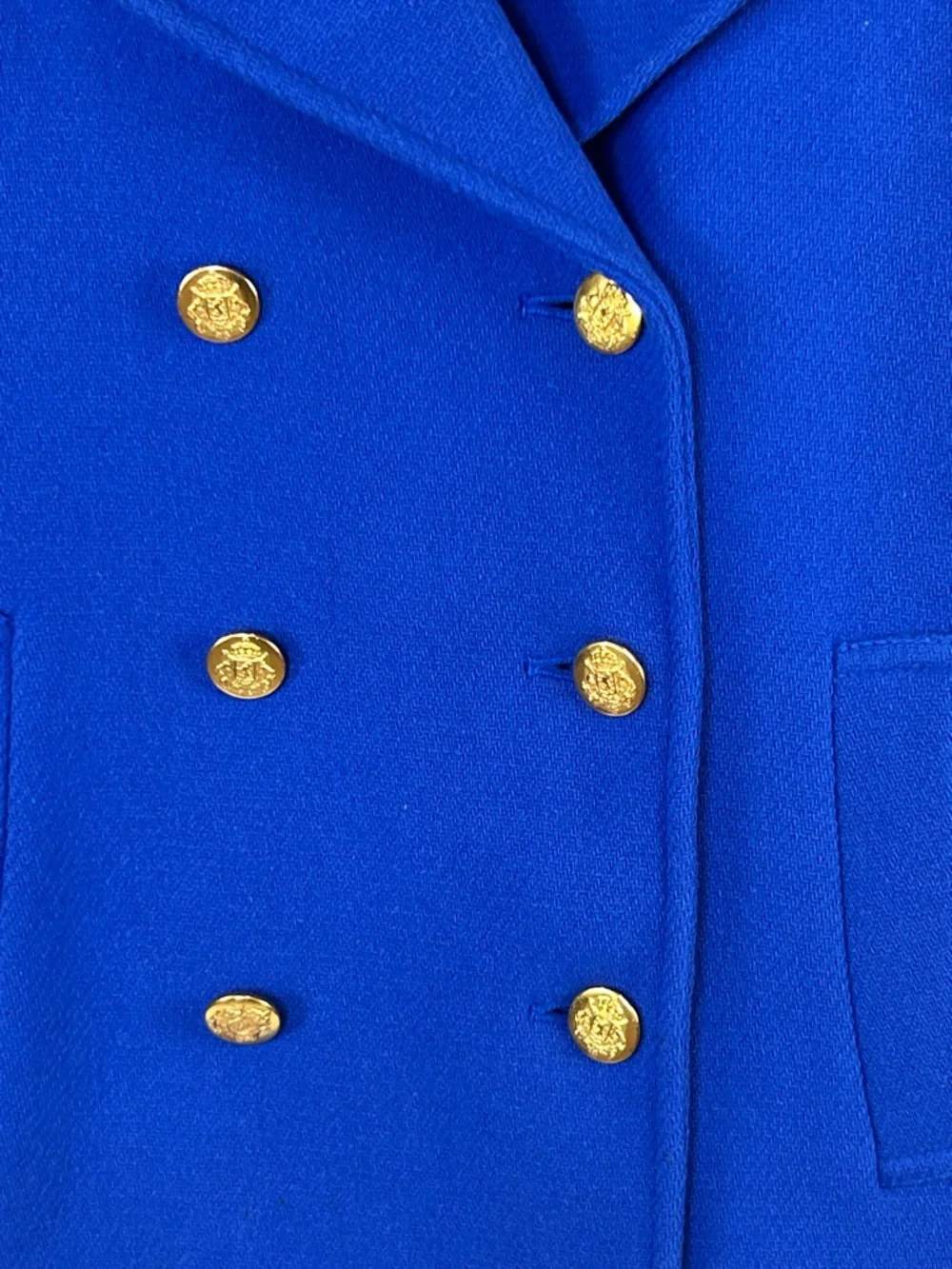 J.Crew Blue Wool Peacoat Gold Buttons Double Breasted Classic - Picture 5 of 13